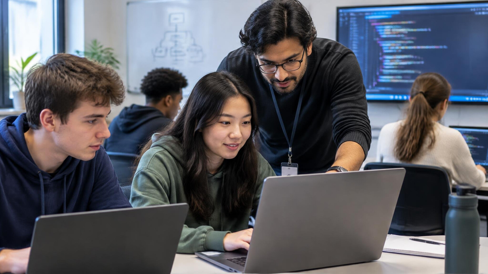 instructor teaching programming class